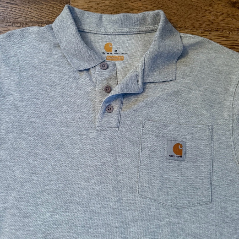 Carhartt Mens Short Sleeve Polo Shirt size Medium EUC - Picture 2 of 3